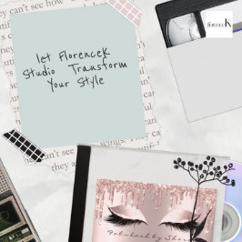 Tarjeta De Visita Artista de maquillaje Eyelash Lazas Purpurina Drin