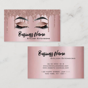 Tarjeta De Visita Artista de maquillaje Eyelash Lazas Purpurina Drin