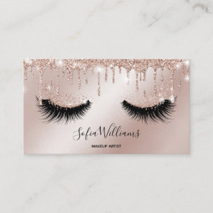 Tarjeta De Visita Artista de maquillaje Eyelash Lazas Purpurina Drin