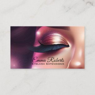 Tarjeta De Visita Artista de maquillaje Eyelash Lazas Purpurina Drin