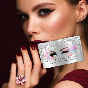 Tarjeta De Visita Artista de maquillaje Eyelash Lazas Purpurinas Dri