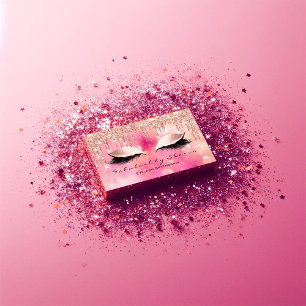 Tarjeta De Visita Artista de maquillaje Eyelash Lazas Purpurinas Dri