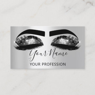Tarjeta De Visita Artista de maquillaje Eyelash Microblando Negro pl