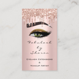 Tarjeta De Visita Artista de maquillaje Eyelash Purpurina Dris Rosas