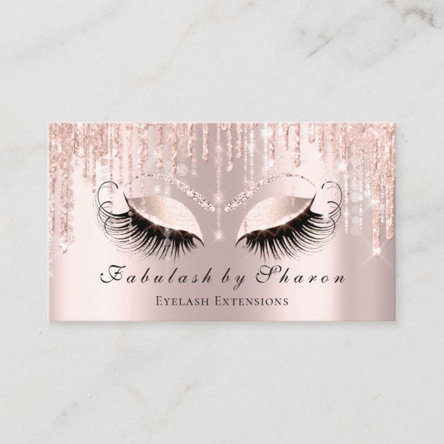 Tarjeta De Visita Artista de maquillaje Eyelash Sparkly Purpurina VI (Anverso)