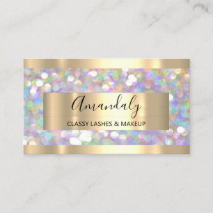 Tarjeta De Visita Artista de maquillaje Eyelashes Purpurina dorado e