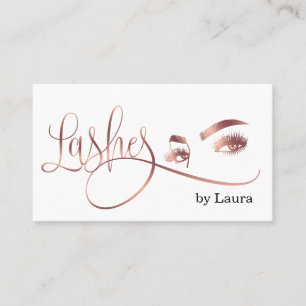 Tarjeta De Visita Artista de maquillaje Eyelashes Rosa Salón de Bell