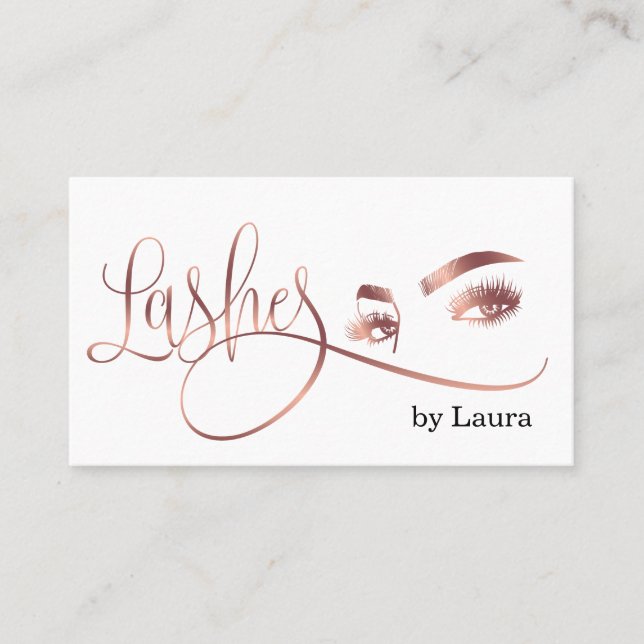 Tarjeta De Visita Artista de maquillaje Eyelashes Rosa Salón de Bell (Anverso)