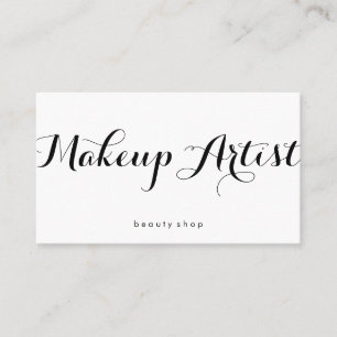 Tarjeta De Visita Artista de maquillaje Fancy Font Minimalista