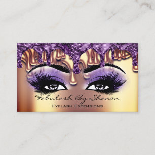 Tarjeta De Visita Artista de maquillaje Filo Eyelash Oro Drillos Pur