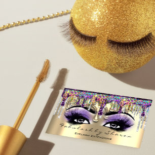 Tarjeta De Visita Artista de maquillaje Filo Oro Eyelash Oro Violeta