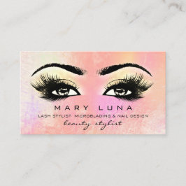 Tarjeta De Visita Artista de maquillaje Flechas de ojos azotes Rosa 