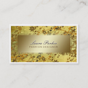 Tarjeta De Visita Artista de maquillaje floral Hair Estilista Vintag