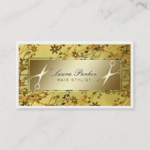 Tarjeta De Visita Artista de maquillaje floral Hair Estilista Vintag