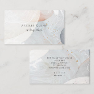 Tarjeta De Visita Artista de Maquillaje Formas Acuarela Modernas Abs
