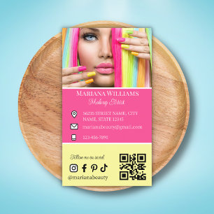 Tarjeta De Visita artista de maquillaje foto de medios sociales códi