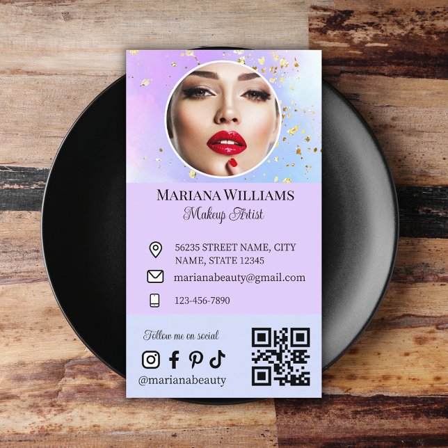 Tarjeta De Visita artista de maquillaje foto de medios sociales códi (Subido por el creador)
