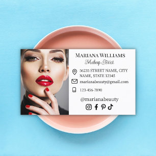 Tarjeta De Visita artista de maquillaje foto de redes sociales minim