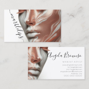 Tarjeta De Visita Artista de Maquillaje Foto labios con brillo de la