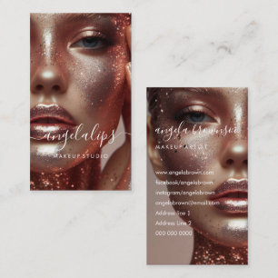 Tarjeta De Visita Artista de Maquillaje Foto labios lápiz labial bri