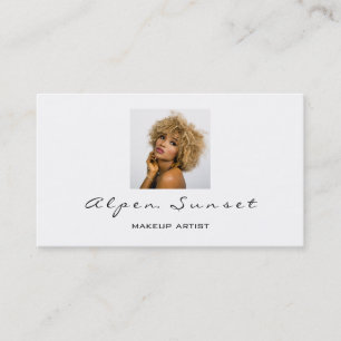 Tarjeta De Visita Artista de maquillaje foto Minimalismo blanco negr
