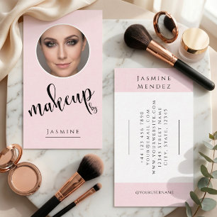 Tarjeta De Visita Artista de Maquillaje Fotográfico con Guión Negro 