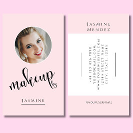 Tarjeta De Visita Artista de Maquillaje Fotográfico con Guión Negro 