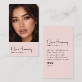 Tarjeta De Visita Artista de Maquillaje Fotográfico con Guión Negro 