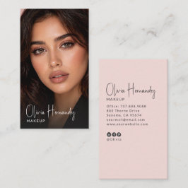 Tarjeta De Visita Artista de Maquillaje Fotográfico con Guión Negro 