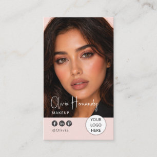 Tarjeta De Visita Artista de Maquillaje Fotográfico con Letra Script