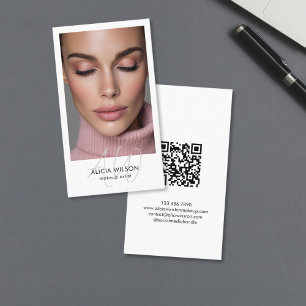 Tarjeta De Visita Artista de Maquillaje Fotográfico Minimalista de B
