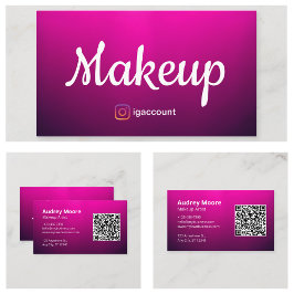 Tarjeta De Visita Artista de Maquillaje Freelance Chic