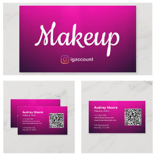 Tarjeta De Visita Artista de Maquillaje Freelance Chic