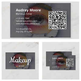 Tarjeta De Visita Artista de Maquillaje Freelance Diseño Chic