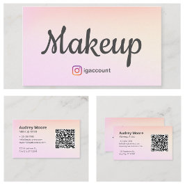 Tarjeta De Visita Artista de Maquillaje Freelance Profesional de Mod