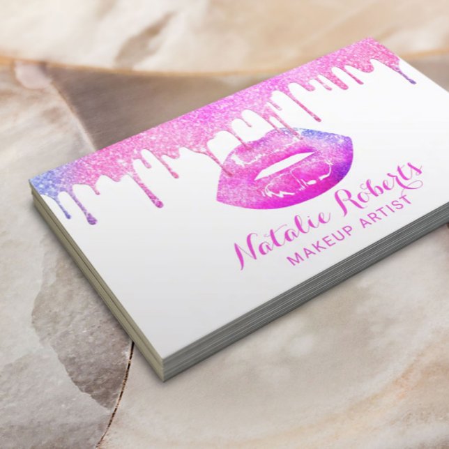 Tarjeta De Visita Artista de maquillaje Girly Pastel Drips Salón de  (Subido por el creador)