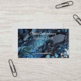 Tarjeta De Visita Artista de Maquillaje Glam Azul Vibrante 