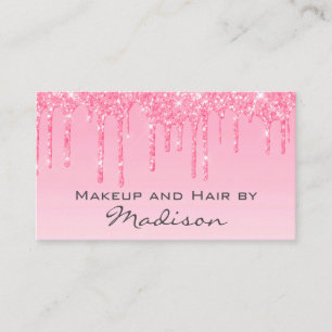 Tarjeta De Visita Artista de Maquillaje Glam Blush Rosa Brillante Go