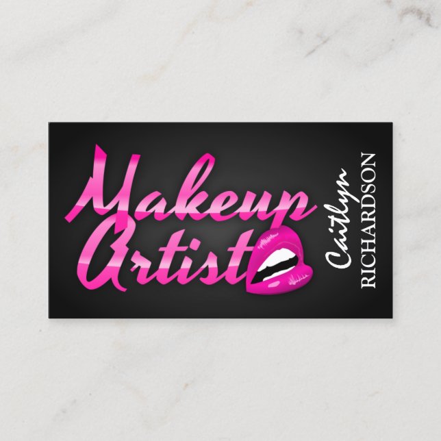 Tarjeta De Visita Artista de maquillaje Glam Monogram (Anverso)