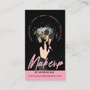 Tarjeta De Visita Artista de maquillaje Glam MUA Salón de Belleza B