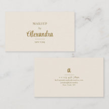 Artista de Maquillaje Gold Beige Elegante Script M