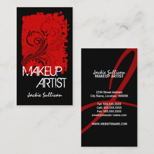 Tarjeta De Visita Artista de Maquillaje Grunge Audaz