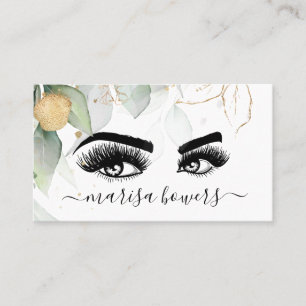 Tarjeta De Visita Artista de maquillaje Hermosa Belleza Ocular Verdo