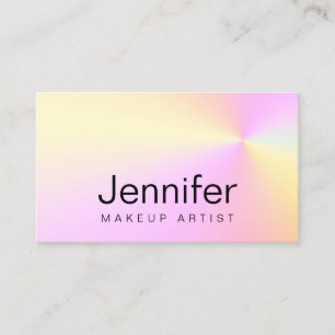 Tarjeta De Visita Artista de maquillaje holográfico de color degrad