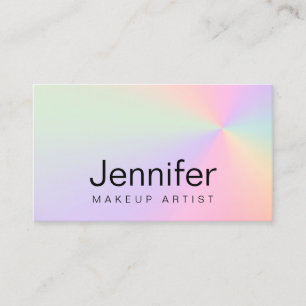 Tarjeta De Visita Artista de maquillaje holográfico de color degrad