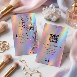 Tarjeta De Visita Artista de Maquillaje Holográfico Lujo Iridescente