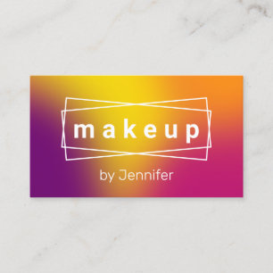 Tarjeta De Visita Artista de maquillaje holográfico moderno y elega