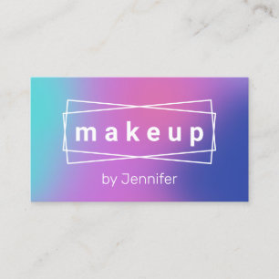 Tarjeta De Visita Artista de maquillaje holográfico moderno y elegan