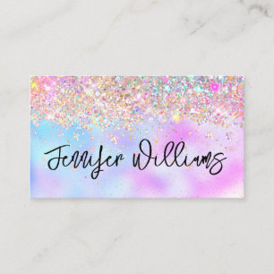 Tarjeta De Visita Artista de maquillaje Holográfico Opal Purpurina A