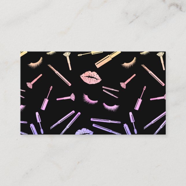 Tarjeta De Visita Artista de maquillaje HOLOGRAPH golpea los ojos la (Anverso)